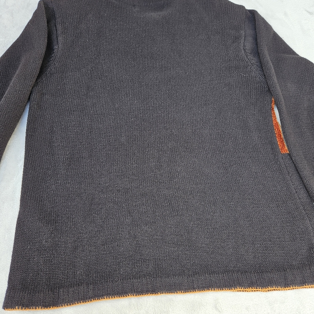 Vtg Victoria Harbour Animal Patchwork Sweater in Black and Burnt Orange Wmns L - Picture 7 of 12